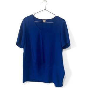Wilfred | Aritzia Royal Blue Scoop-Neck Flowy T-Shirt Size Small